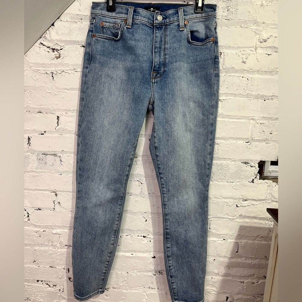 7 For All Mankind Jeans Unique Back Pocket Ankle Denim Size 29 Designer